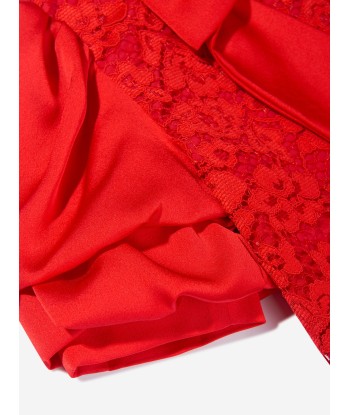 Patachou Girls Satin And Lace Dress in Red offre 