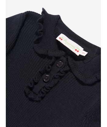 Bonpoint Girls Tiara Wool Polo Jumper in Navy est présent 