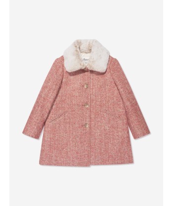 Bonpoint Girls Temaggie Wool Coat in Pink Amélioration de cerveau avec