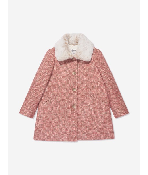 Bonpoint Girls Temaggie Wool Coat in Pink Amélioration de cerveau avec