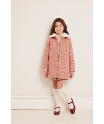 Bonpoint Girls Temaggie Wool Coat in Pink Amélioration de cerveau avec