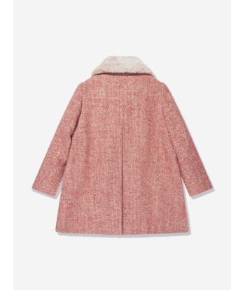 Bonpoint Girls Temaggie Wool Coat in Pink Amélioration de cerveau avec