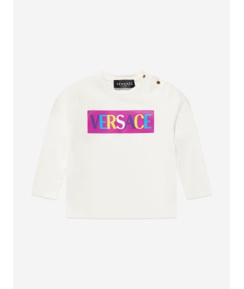 Versace Baby Girls Long Sleeve T-Shirt in White le concept de la Pate a emporter 