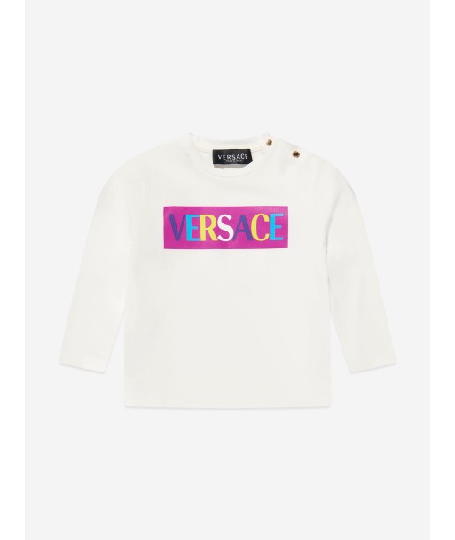 Versace Baby Girls Long Sleeve T-Shirt in White le concept de la Pate a emporter 