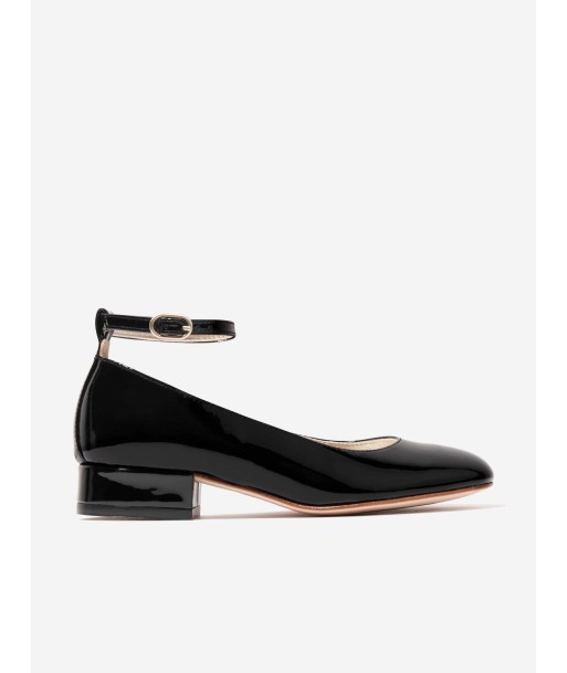 Bonpoint Girls Patent Leather Ankle Strap Shoes in Black les ligaments