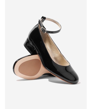 Bonpoint Girls Patent Leather Ankle Strap Shoes in Black les ligaments