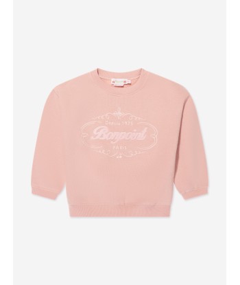 Bonpoint Girls Tayla Logo Sweatshirt in Pink de l' environnement