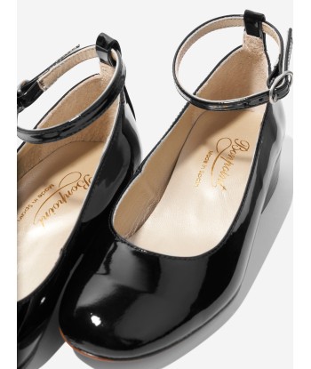 Bonpoint Girls Patent Leather Ankle Strap Shoes in Black les ligaments