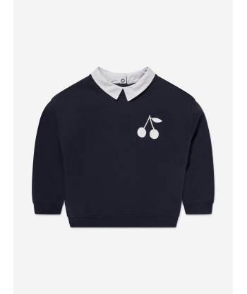 Bonpoint Girls Claudia Cherry Sweatshirt in Navy la livraison gratuite