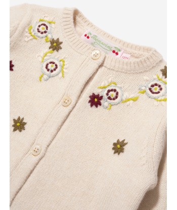 Bonpoint Baby Girls Telnie Wool Cardigan in Ivory pas cher chine