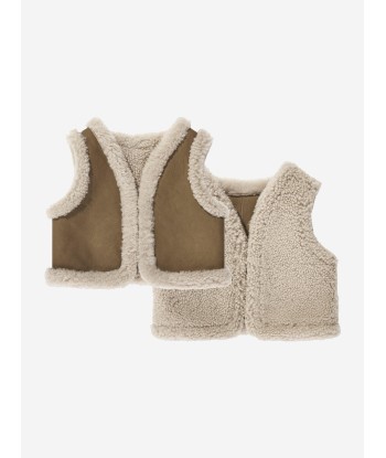 Bonpoint Baby Barra Faux Shearling Gilet in Brown Véritable concentré