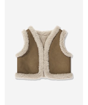 Bonpoint Baby Barra Faux Shearling Gilet in Brown Véritable concentré