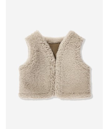 Bonpoint Baby Barra Faux Shearling Gilet in Brown Véritable concentré