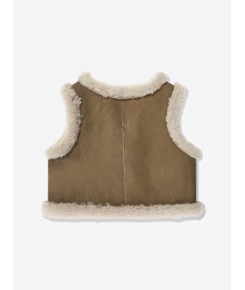 Bonpoint Baby Barra Faux Shearling Gilet in Brown Véritable concentré