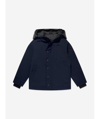 Canada Goose Kids Logan Parka in Navy hantent personnes