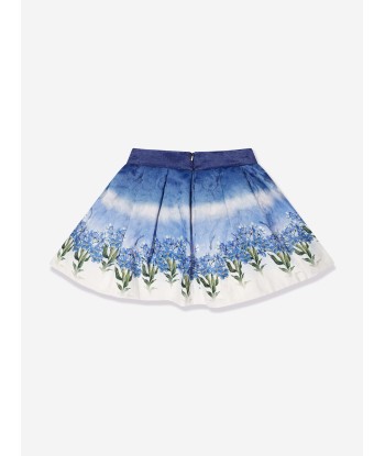 Monnalisa Girls Floral Faded Skirt in Blue le des métaux précieux