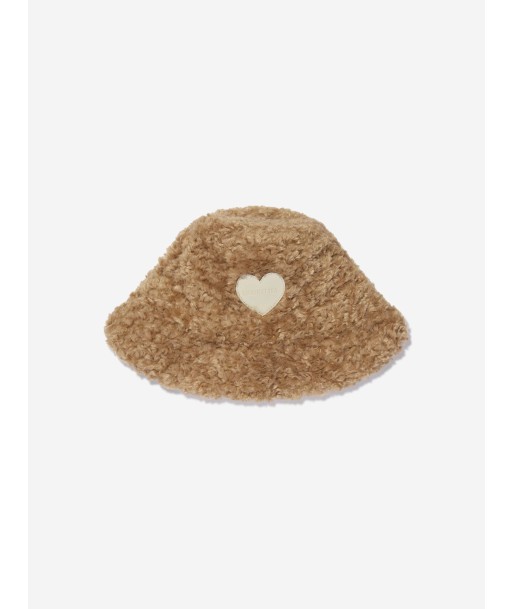 Monnalisa Girls Faux Fur Bucket Hat in Beige le concept de la Pate a emporter 