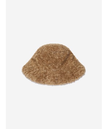 Monnalisa Girls Faux Fur Bucket Hat in Beige le concept de la Pate a emporter 