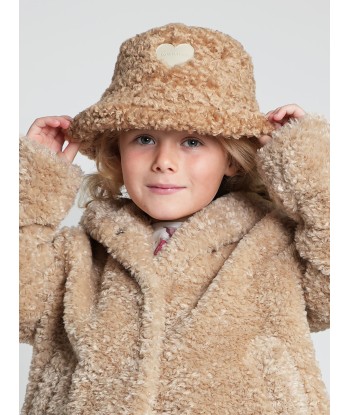 Monnalisa Girls Faux Fur Bucket Hat in Beige le concept de la Pate a emporter 