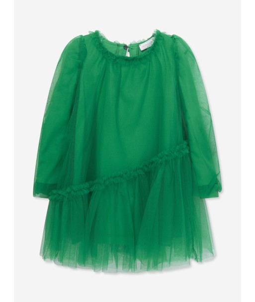 Monnalisa Girls Tulle Occasion Dress in Green store