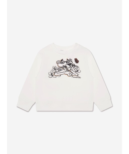 Monnalisa Girls Pink Panther Sweatshirt in Ivory Amélioration de cerveau avec