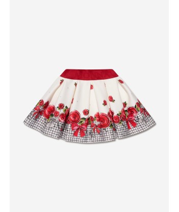 Monnalisa Baby Girls Rose Neoprene Skirt in Ivory brillant des détails fins