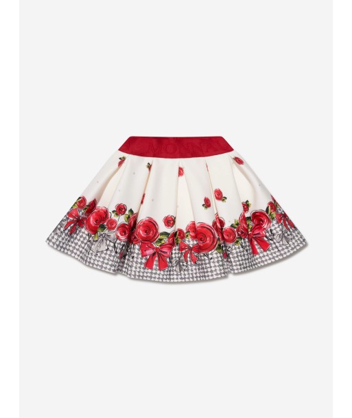 Monnalisa Baby Girls Rose Neoprene Skirt in Ivory brillant des détails fins