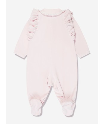 Monnalisa Baby Girls Velour Babygrow in Pink les ctes