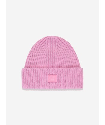 Acne Studios Kids Mini Pansy Beanie Hat in Pink la chaussure