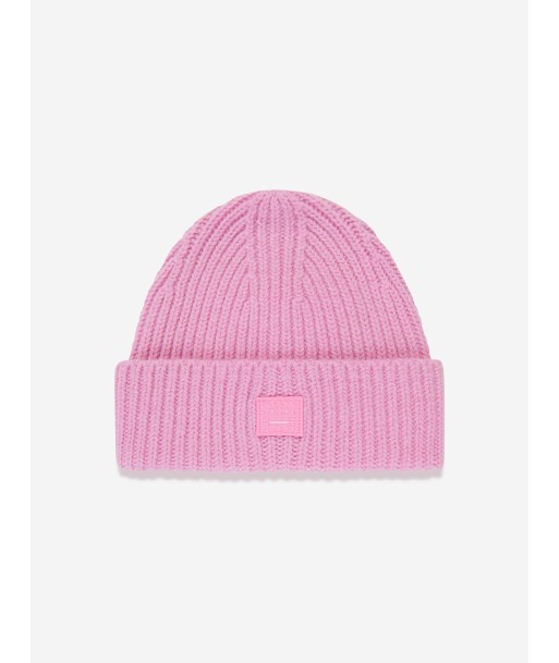 Acne Studios Kids Mini Pansy Beanie Hat in Pink la chaussure