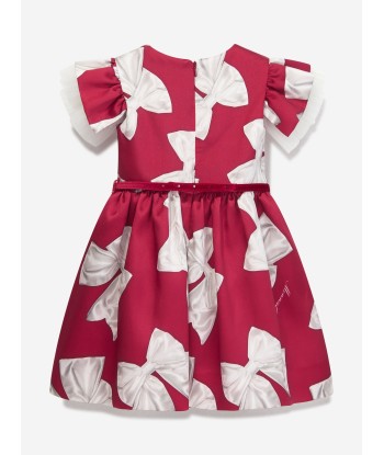 Monnalisa Girls Antoniette Bow Dress in Red les ligaments