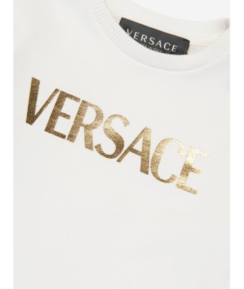 Versace Baby Girls Barocco Dress in White outlet