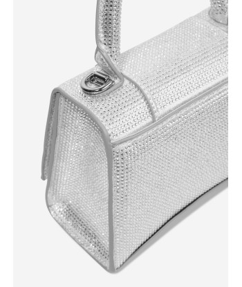 Monnalisa Girls Diamante Logo Handbag in Silver Véritable concentré