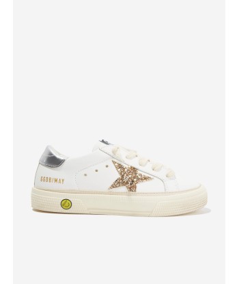 Golden Goose Girls Leather And Glitter Star May Trainers in White Vous souhaitez 