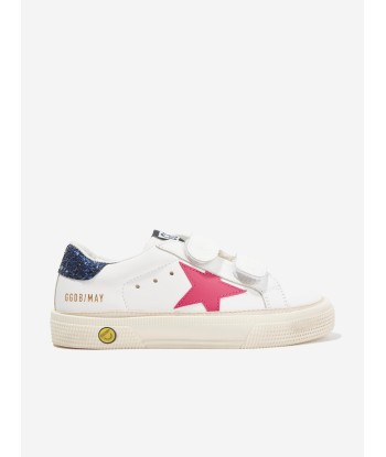 Golden Goose Girls Leather May School Trainers in White votre