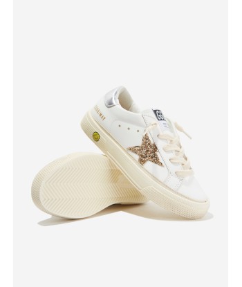 Golden Goose Girls Leather And Glitter Star May Trainers in White Vous souhaitez 