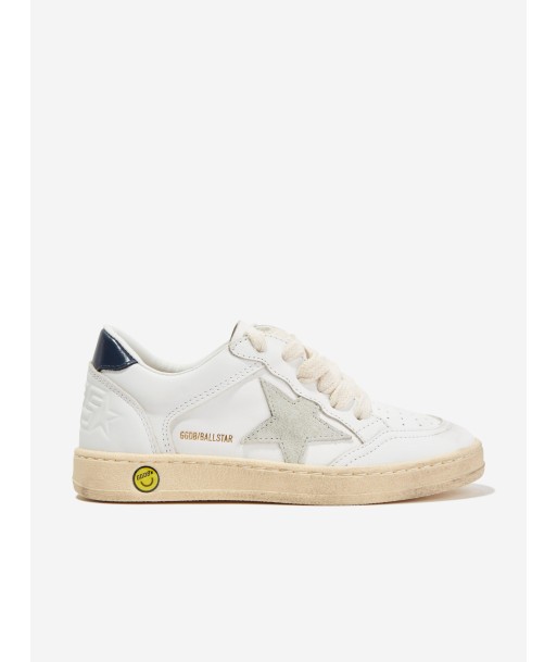 Golden Goose Kids Leather Ballstar Trainers in White de votre