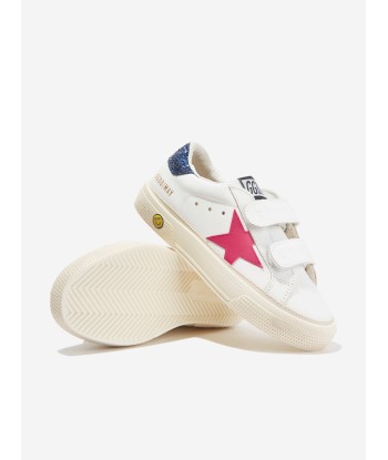 Golden Goose Girls Leather May School Trainers in White votre