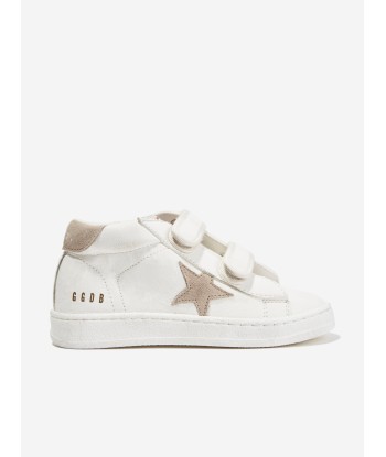 Golden Goose Kids June Leather Star Trainers in White des créatures d'habitude