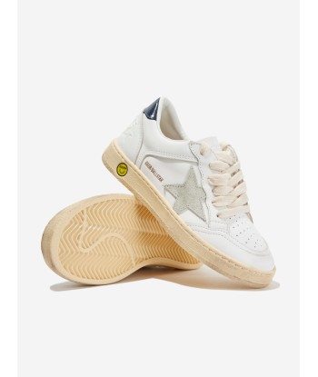 Golden Goose Kids Leather Ballstar Trainers in White de votre