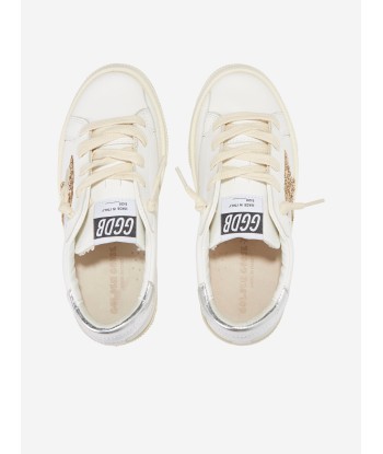 Golden Goose Girls Leather And Glitter Star May Trainers in White Vous souhaitez 