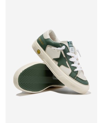 Golden Goose Kids Leather May Trainers in Green france