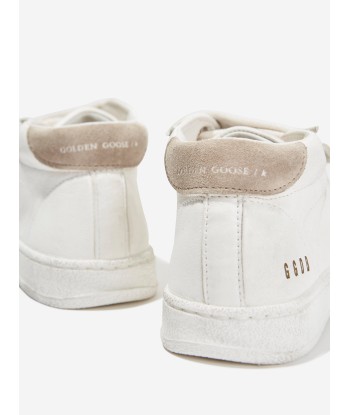 Golden Goose Kids June Leather Star Trainers in White des créatures d'habitude