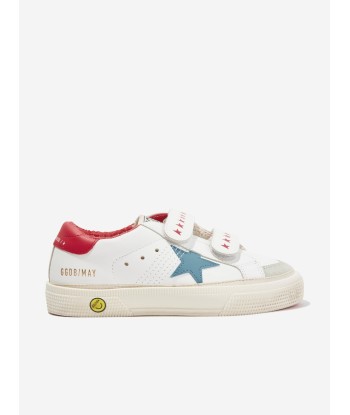 Golden Goose Kids Leather May School Trainers in White d'Europe débarque