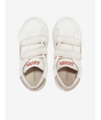 Golden Goose Kids June Leather Star Trainers in White des créatures d'habitude