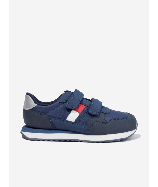 Tommy Hilfiger Boys Flag Low Cut Velcro Trainers in Navy de votre