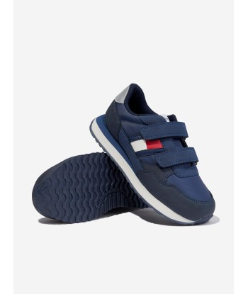 Tommy Hilfiger Boys Flag Low Cut Velcro Trainers in Navy de votre