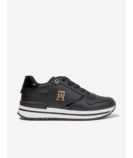 Tommy Hilfiger Girls Monogram Low Cut Lace-Up Trainers in Black l'achat 