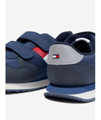 Tommy Hilfiger Boys Flag Low Cut Velcro Trainers in Navy de votre