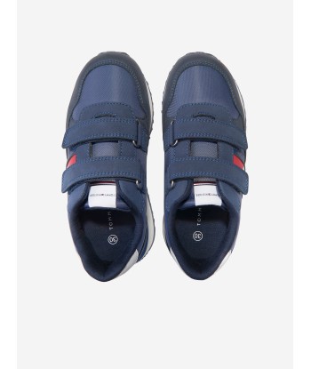 Tommy Hilfiger Boys Flag Low Cut Velcro Trainers in Navy de votre